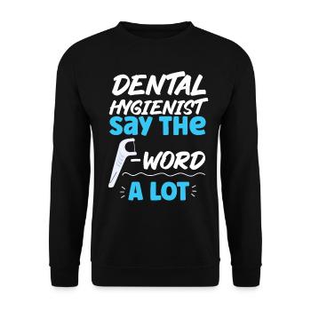 Hygiéniste dentaire Fil dentaire Dentaire - Sweat-shirt Unisexe - noir - Devant - Alina (178cm) & Michal (187cm)