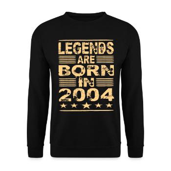 Legenden werden 2004 geboren - Unisex Pullover - Schwarz - Vorne - Alina (178cm) & Michal (187cm)