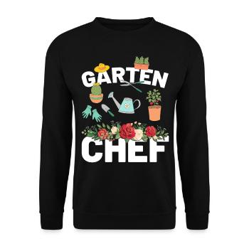 Gartenchef Gärtner Gartenarbeit Hobby Garten - Unisex Pullover - Schwarz - Vorne - Alina (178cm) & Michal (187cm)
