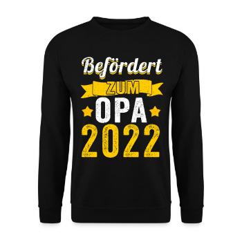 Werdender Opa 2022 - Unisex Pullover - Schwarz - Vorne - Alina (178cm) & Michal (187cm)