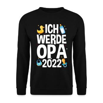 Werdender Opa 2022 - Unisex Pullover - Schwarz - Vorne - Alina (178cm) & Michal (187cm)