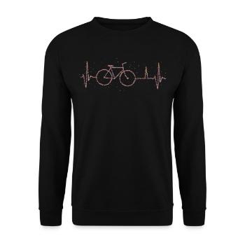Fahrrad Radfahrer Umwelt Herzschlag - Unisex Pullover - Schwarz - Vorne - Alina (178cm) & Michal (187cm)