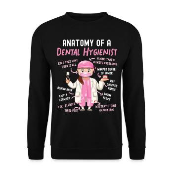 Hygiéniste dentaire Anatomie Anatomie - Sweat-shirt Unisexe - noir - Devant - Alina (178cm) & Michal (187cm)