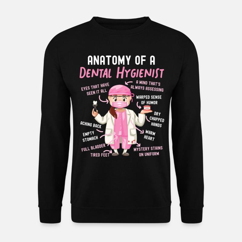 Tandplejer Anatomi - Unisex sweater - sort