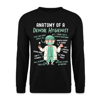 Hygiéniste dentaire Anatomie Anatomie - Sweat-shirt Unisexe - noir - Devant - Alina (178cm) & Michal (187cm)