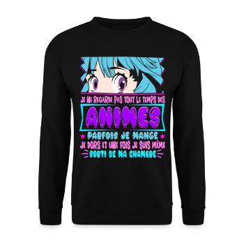 Manga Anime Cosplay Otaku Japonais Dessin Animé - Sweat-shirt Unisexe - noir - Devant - Alina (178cm) & Michal (187cm)