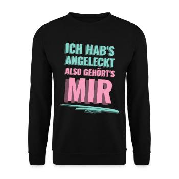 Ich habs angeleckt also ists meins - Unisex Pullover - Schwarz - Vorne - Alina (178cm) & Michal (187cm)