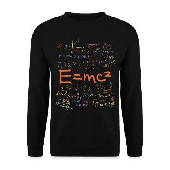 Physics and Math Formulas EMC2 - Unisex Sweatshirt - black - Front - Alina (178cm) & Michal (187cm)