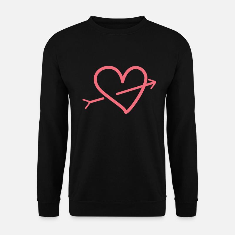 Cœur rose avec flèche - Sweat-shirt Unisexe - noir