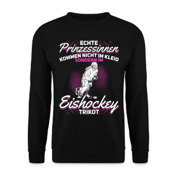 Eishockeyspieler Mädchen Eishockey Prinzessinnen - Unisex Pullover - Schwarz - Vorne - Alina (178cm) & Michal (187cm)