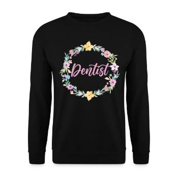 Dentist Floral Flower Dentist - Unisex Pullover - Schwarz - Vorne - Alina (178cm) & Michal (187cm)