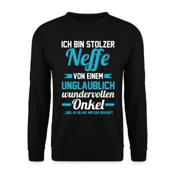 Onkel und Neffe - Unisex Pullover - Schwarz - Vorne - Alina (178cm) & Michal (187cm)