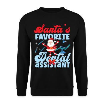 Dental Assistant Christmas Santa - Unisex Sweatshirt - black - Front - Alina (178cm) & Michal (187cm)