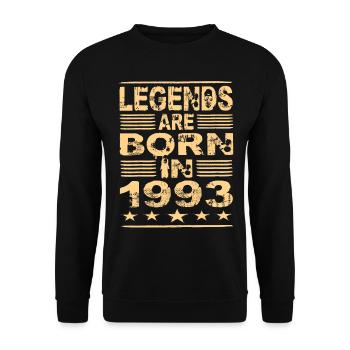 Legends are born in 1993 - Unisex Sweatshirt - black - Front - Alina (178cm) & Michal (187cm)