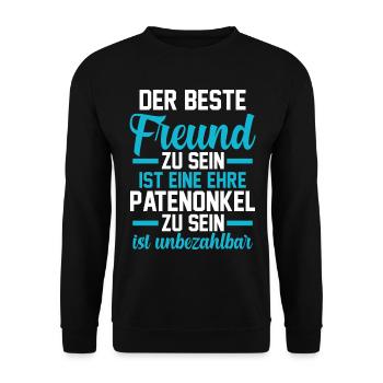 Patenonkel - Unisex Pullover - Schwarz - Vorne - Alina (178cm) & Michal (187cm)