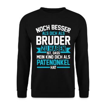 Bruder Patenonkel - Unisex Pullover - Schwarz - Vorne - Alina (178cm) & Michal (187cm)