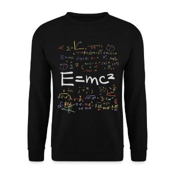 Physics and Math Formulas EMC2 - Unisex Sweatshirt - black - Front - Alina (178cm) & Michal (187cm)
