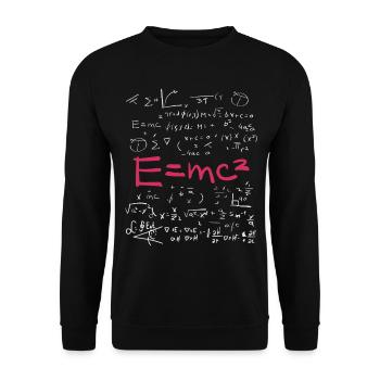 Physics and Math Formulas EMC2 - Unisex Sweatshirt - black - Front - Alina (178cm) & Michal (187cm)