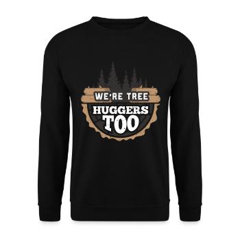 Nous sommes des câlins d’arbres trop cadeau pour un bûcheron - Sweat-shirt Unisexe - noir - Devant - Alina (178cm) & Michal (187cm)