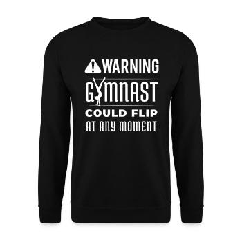 Warning Gymnast Could Flip At Any Moment - Unisex Sweatshirt - black - Front - Alina (178cm) & Michal (187cm)