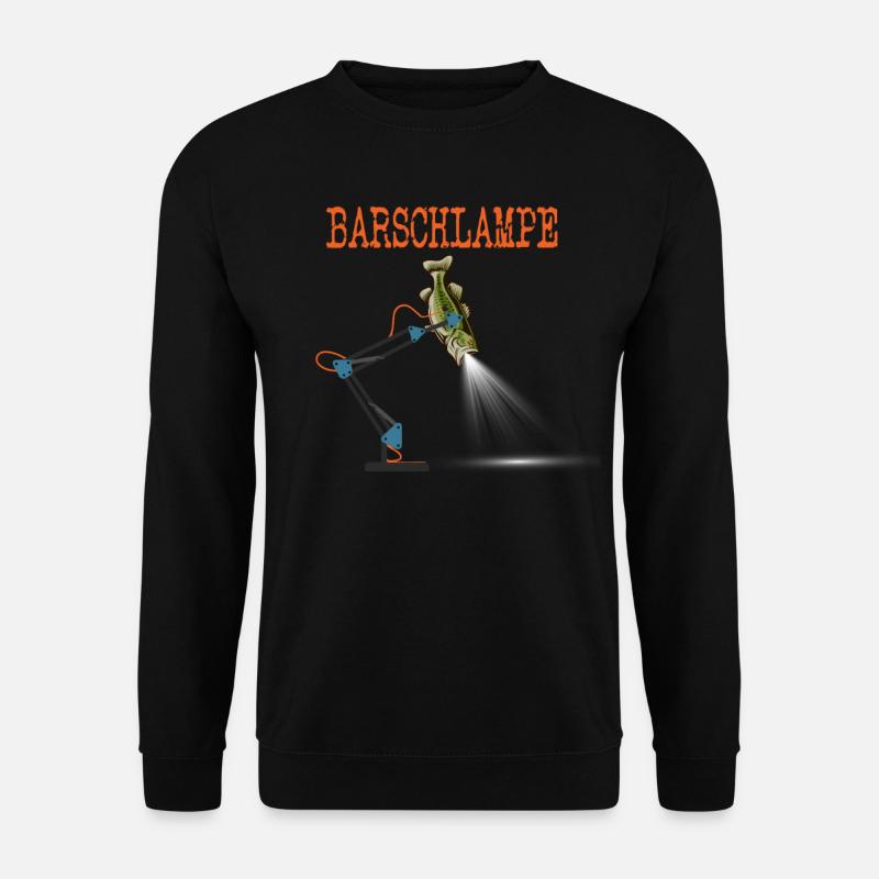 Barsch lustiges Angler Wortspiel Barschlampe - Unisex Pullover - Schwarz