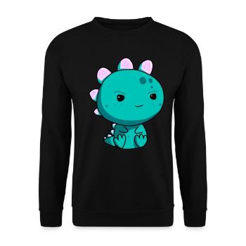 Dragon Dinosaur Kids Baby Fable Myth Dino - Unisex Sweatshirt - black - Front - Alina (178cm) & Michal (187cm)