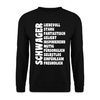 Schwager - Unisex Pullover - Schwarz - Vorne - Alina (178cm) & Michal (187cm)
