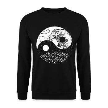 Qigong Qi Gong Tai Chi Chigong - Unisex Pullover - Schwarz - Vorne - Alina (178cm) & Michal (187cm)