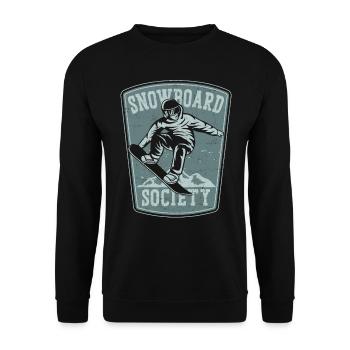 Snowboarding Snowboard Vintage - Unisex Pullover - Schwarz - Vorne - Alina (178cm) & Michal (187cm)