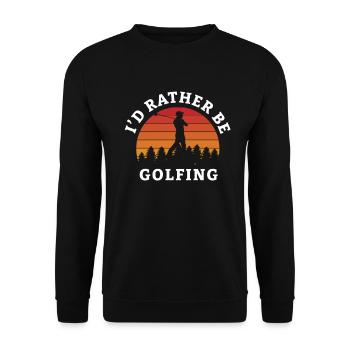 Golf Golfer Golfball Golfspieler Golfschläger - Unisex Pullover - Schwarz - Vorne - Alina (178cm) & Michal (187cm)