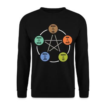 Qigong Qi Gong Tai Chi Chigong - Unisex Pullover - Schwarz - Vorne - Alina (178cm) & Michal (187cm)