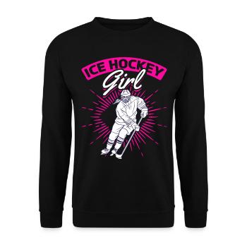Hockey sur glace Fille Eishockey Eishockeyspieler Hockey - Sweat-shirt Unisexe - noir - Devant - Alina (178cm) & Michal (187cm)