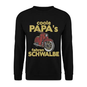 Coole Papa KR51 Schwalbe Vintage Retro Moped - Unisex Pullover - Schwarz - Vorne - Alina (178cm) & Michal (187cm)