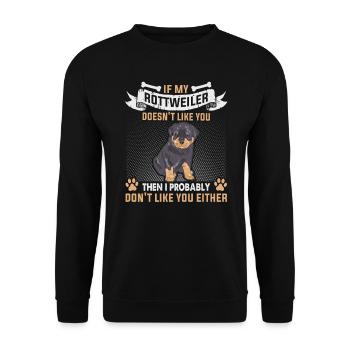 Hunde Rottweiler Hundeliebhaber - Unisex Pullover - Schwarz - Vorne - Alina (178cm) & Michal (187cm)