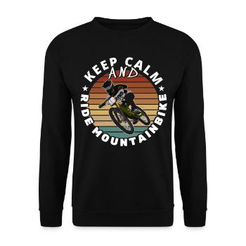 Mountainbiker / MTB Downhill Bike Sayings Bike - Unisex Sweatshirt - black - Front - Alina (178cm) & Michal (187cm)