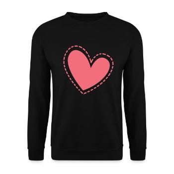Pinkes Herz Geschenkidee - Unisex Pullover - Schwarz - Vorne - Alina (178cm) & Michal (187cm)