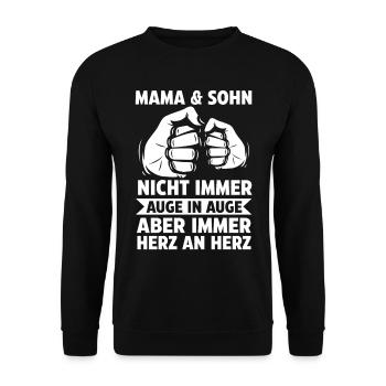 Mama und Sohn - Unisex Pullover - Schwarz - Vorne - Alina (178cm) & Michal (187cm)