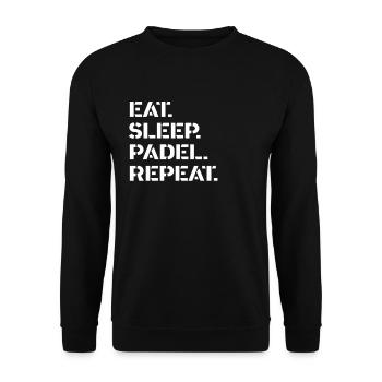Padel Tennis - eat sleep padel repeat - Unisex Pullover - Schwarz - Vorne - Alina (178cm) & Michal (187cm)