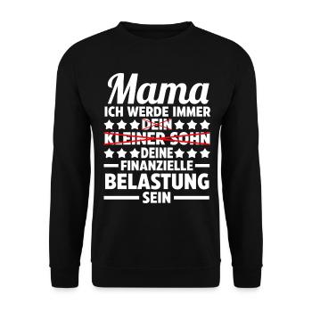 Mama Mutter Sohn - Unisex Pullover - Schwarz - Vorne - Alina (178cm) & Michal (187cm)