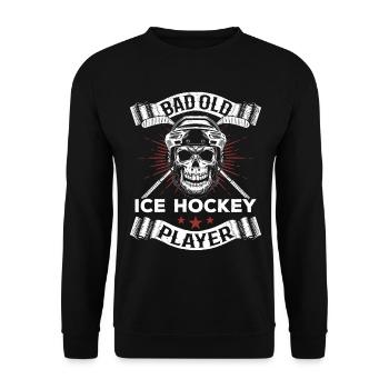 Bad Old Ice Hockey Player Ice Hockey Players - Unisex Sweatshirt - black - Front - Alina (178cm) & Michal (187cm)