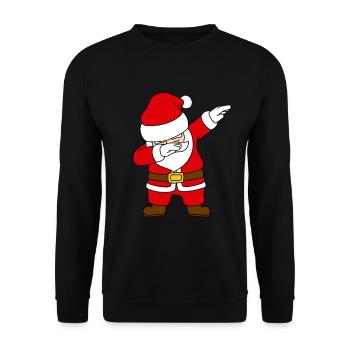 Dabbing Santa Elf Graphic Reindeer Xmas for girls - Unisex Pullover - Schwarz - Vorne - Alina (178cm) & Michal (187cm)