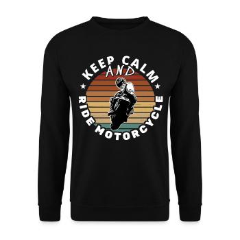 Motorcycle Motorcycles Motorcyclist Biker Lifestyle - Unisex Sweatshirt - black - Front - Alina (178cm) & Michal (187cm)