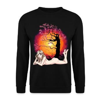 Waldbewohner Elfe Troll Fabelwesen Fantasy Mädchen - Unisex Pullover - Schwarz - Vorne - Alina (178cm) & Michal (187cm)