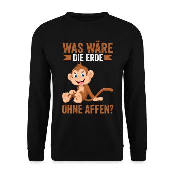 Umweltschutz Affe Affen - Unisex Pullover - Schwarz - Vorne - Alina (178cm) & Michal (187cm)