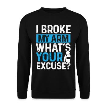 Broken Arm Story Get well Soon Broken Arm - Unisex Sweatshirt - black - Front - Alina (178cm) & Michal (187cm)