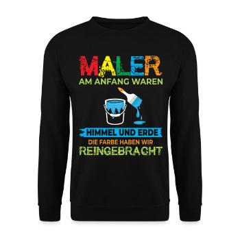 Maler und Lackierer Malermeister - Unisex Pullover - Schwarz - Vorne - Alina (178cm) & Michal (187cm)