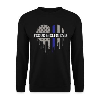 Freundin Polizist Polizei Stolze Frau Shirt - Unisex Pullover - Schwarz - Vorne - Alina (178cm) & Michal (187cm)