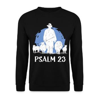 Psaume 23 Bible Dieu Jésus-Christ Foi - Sweat-shirt Unisexe - noir - Devant - Alina (178cm) & Michal (187cm)
