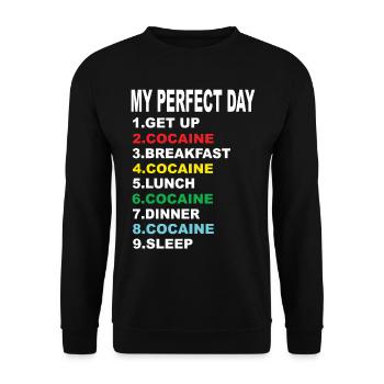 Ma journée parfaite Cocaïne - Sweat-shirt Unisexe - noir - Devant - Alina (178cm) & Michal (187cm)