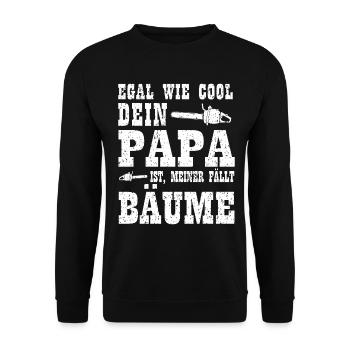 Kind Holzfäller Geburtstag Weihnachten Geschenk - Unisex Pullover - Schwarz - Vorne - Alina (178cm) & Michal (187cm)